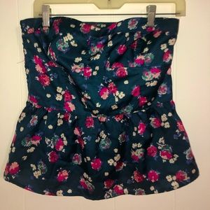 American Eagle Strapless Floral Top